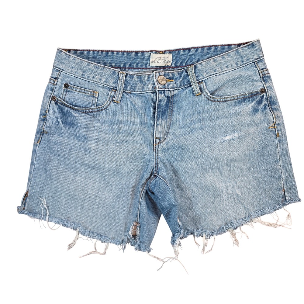 Aeropostale Womens Light Wash Distressed Denim Cutoff‎ Shorts Size 5/6 REG